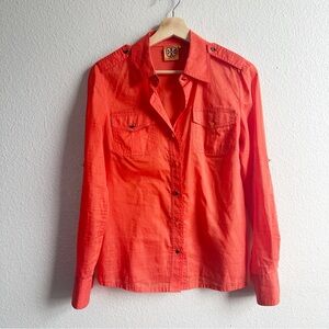 Tory Burch Brigitte Orange Blouse Long Sleeve Women’s Size 4 Small